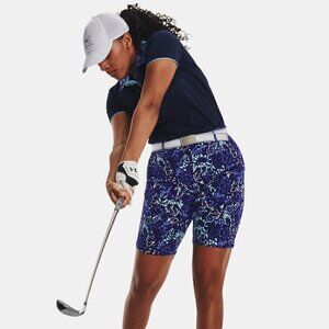 Under Armour Links Printed Golf Shorts 9” Sonar Blue/Baha Blue Women's 8
